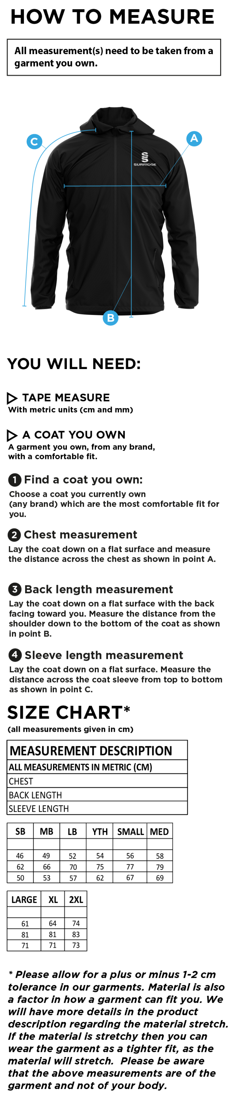 LYTHAM CC Dual Elite 1/4 Zip Hoody / Rain Jacket : Navy - Size Guide